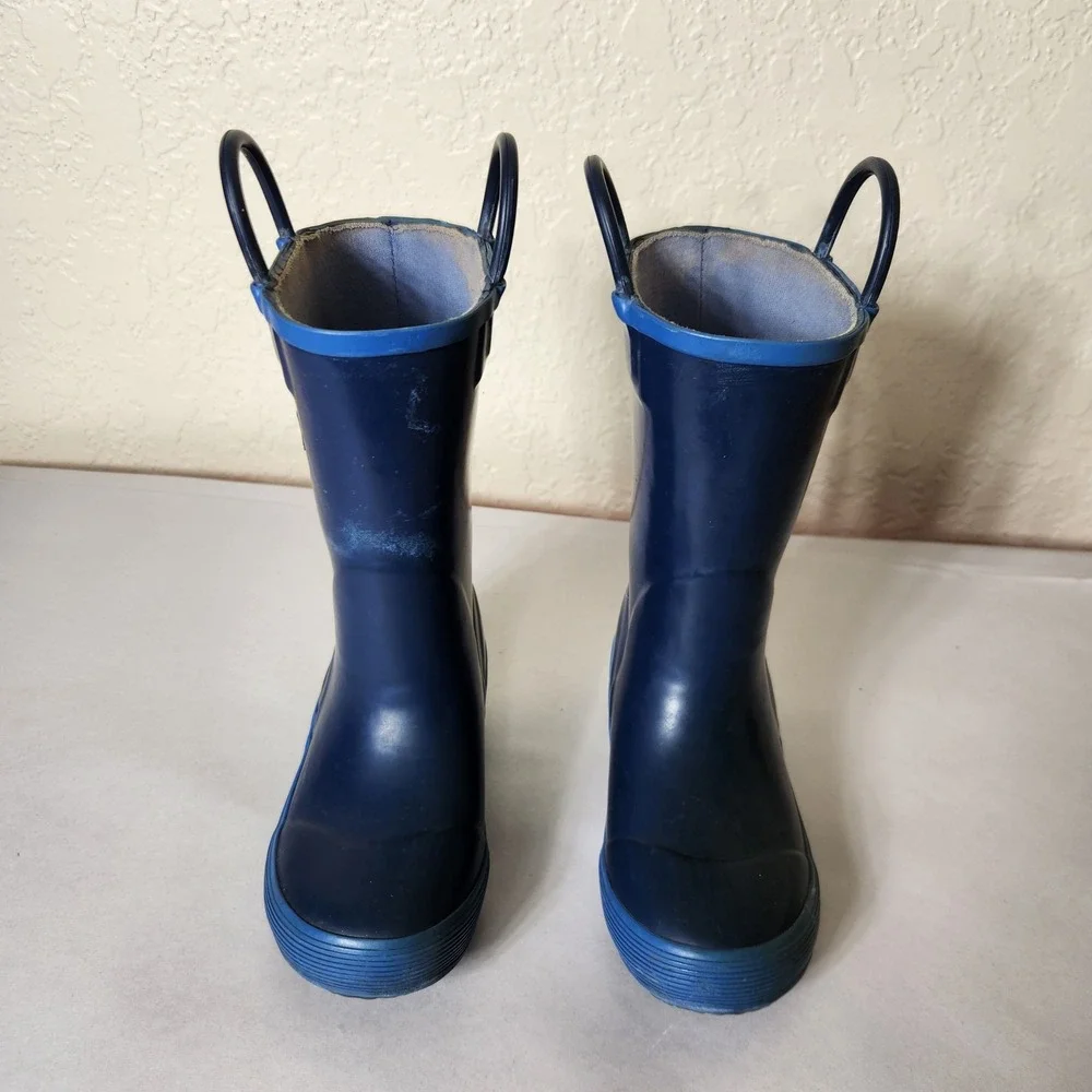 LL Bean Puddle Stomper Rain Boots Navy Blue Toddler 9
